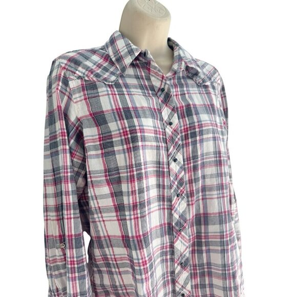 Ariat Women's Sz L Fitted Snap Front Western Shirt Embroidered Embellished Back - Picture 2 of 11